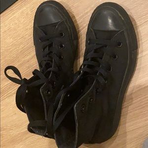 Black monochrome converse sneakers